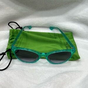 Kate Spade Aqua Sunglasses with Lime Pouch